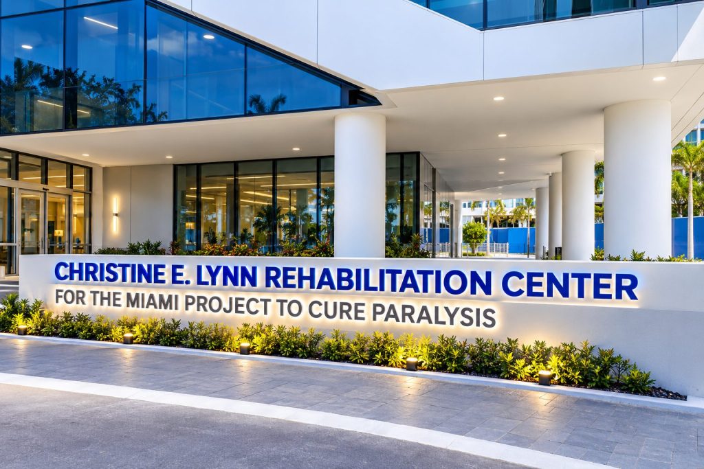 Christine E. Lynn Rehabilitation Center entrance with channel letters