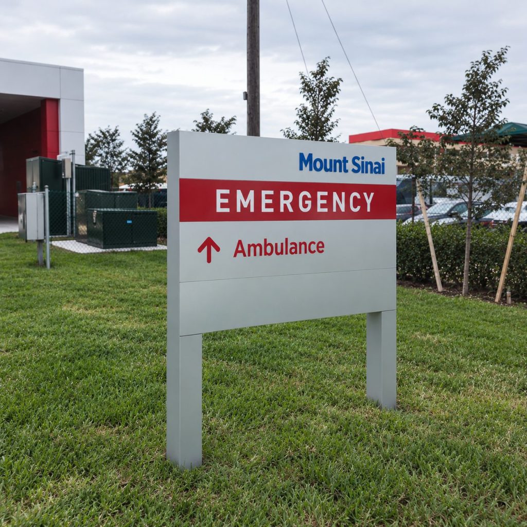 Mount Sinai Emergency directional sign