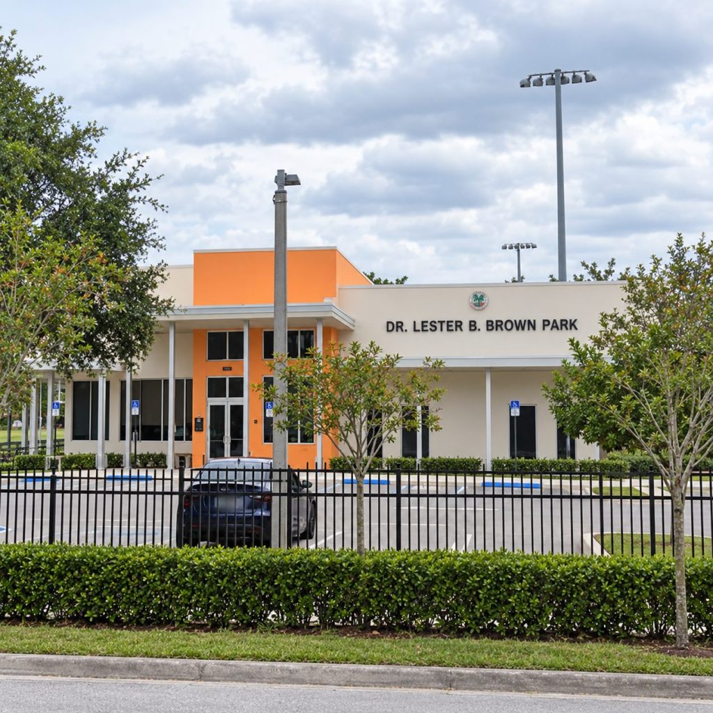 Dr. Lester B. Brown Park building facade