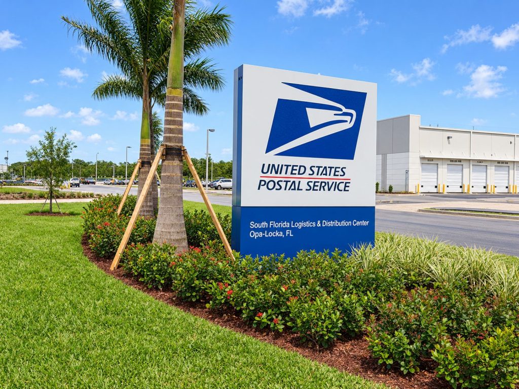 USPS South Florida Logistics Center monument sign