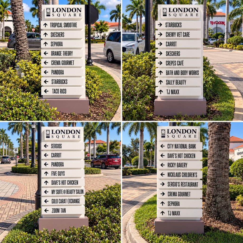Collection of London Square directional signs