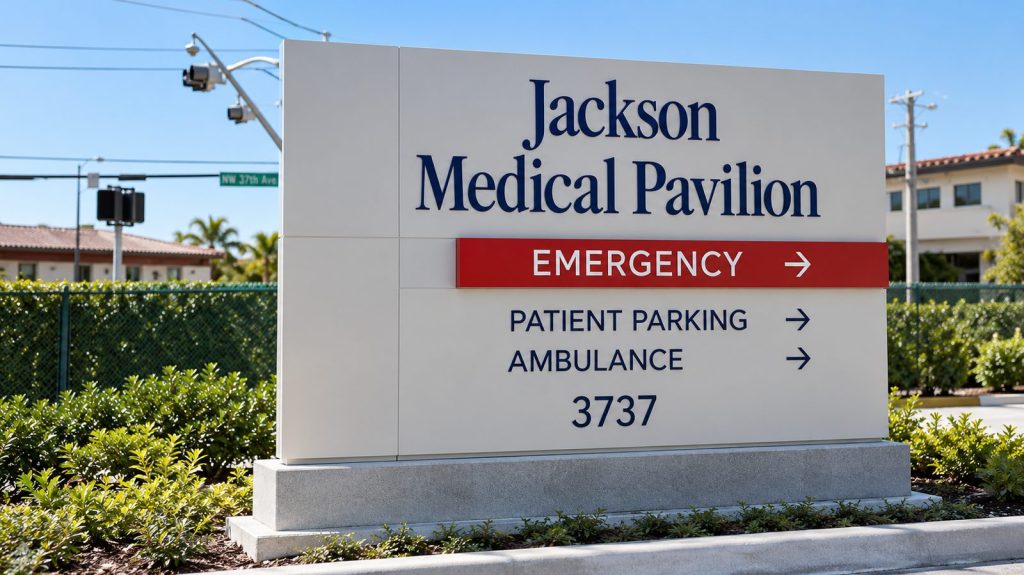 Jackson Medical Pavilion entrance monument sign