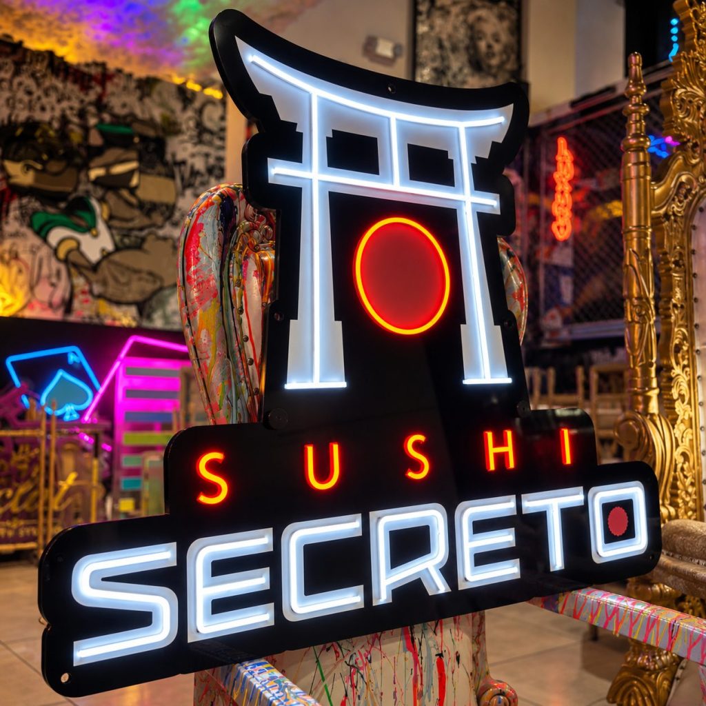 Sushi Secreto illuminated neon sign