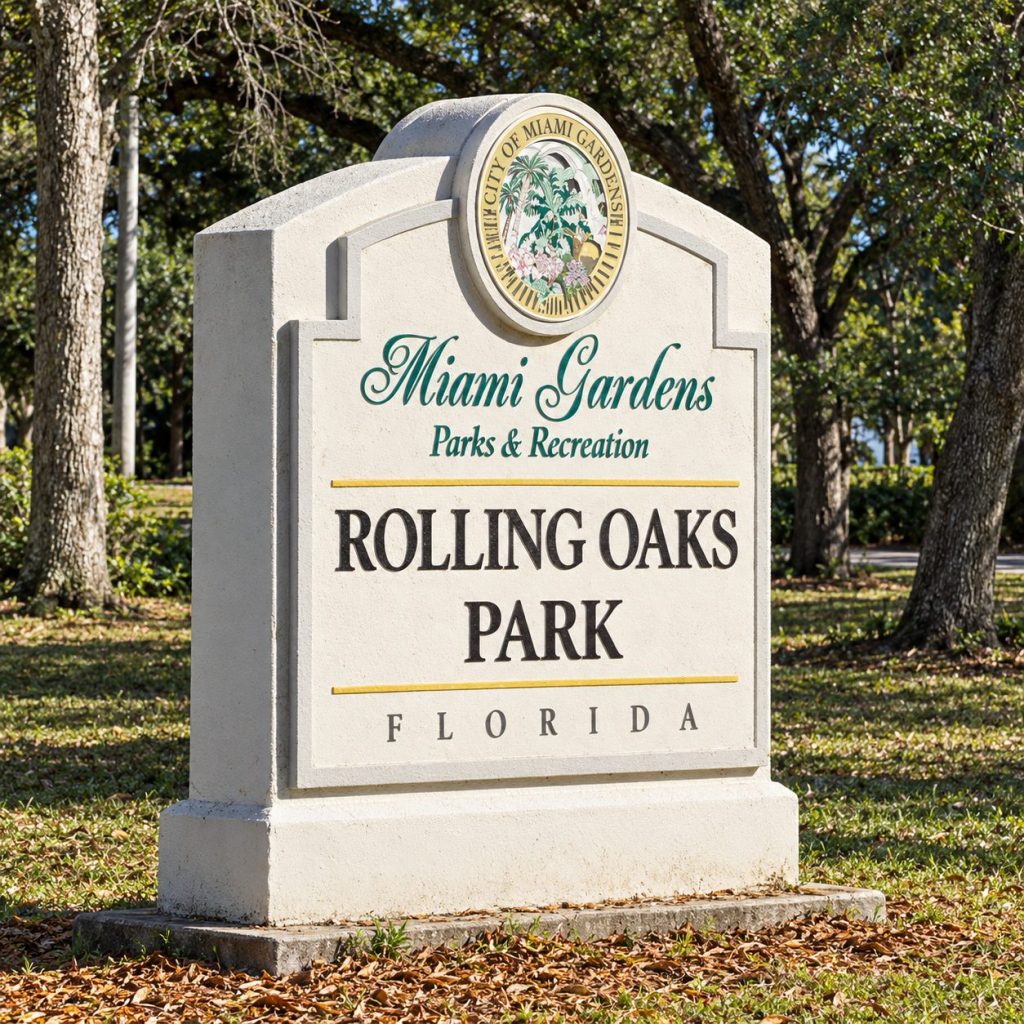 Rolling Oaks Park monument sign
