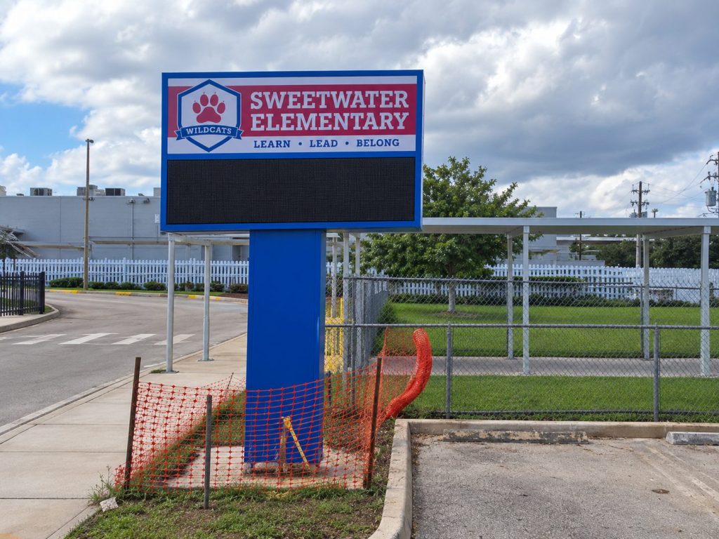 Sweetwater Elementary entrance sign