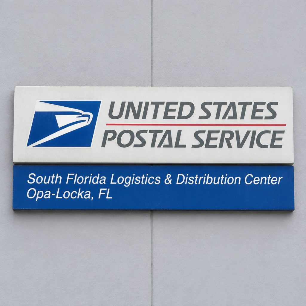 USPS South Florida Logistics and Distribution Center wall sign