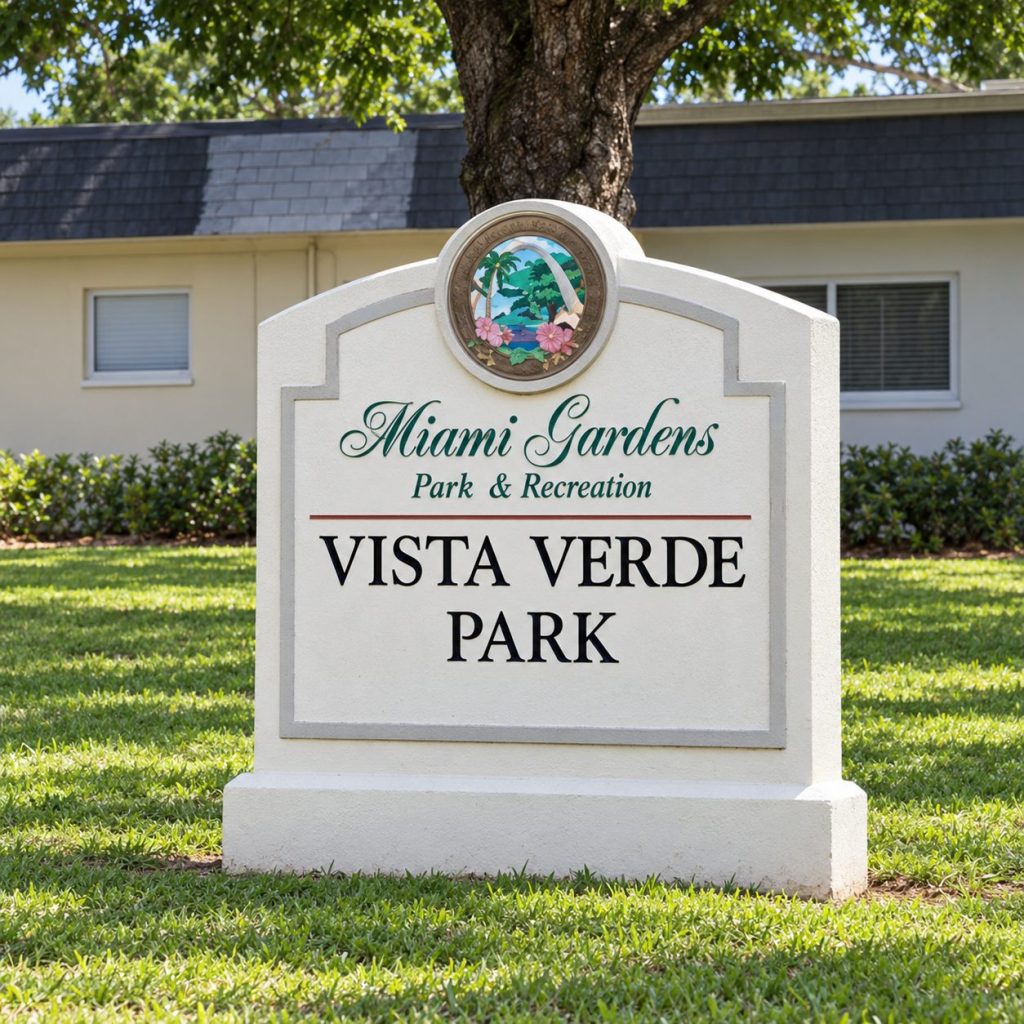 Vista Verde Park monument sign